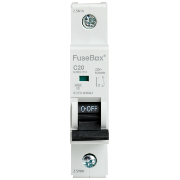 FuseBox MT06C201 MCB SP Type C 20A 6kA - Image 2