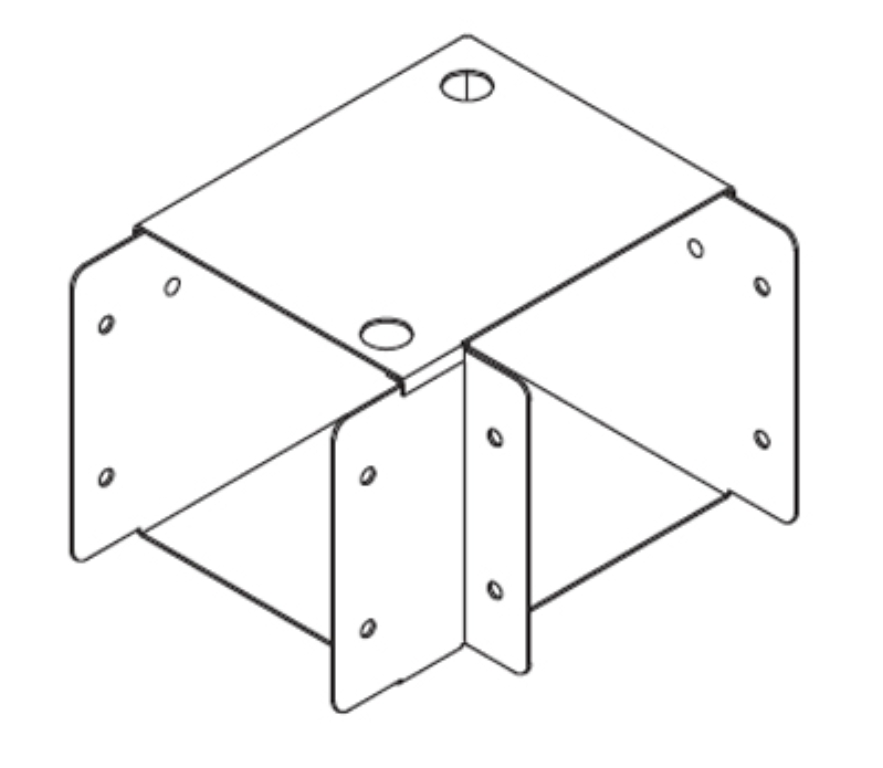 Bend, 90Deg Top Lid Square c/w, Turnbuckles & Lid for Trunking