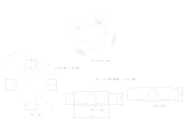 METPRO - MB5G 20MM GALV 4 WAY BOX - Image 3