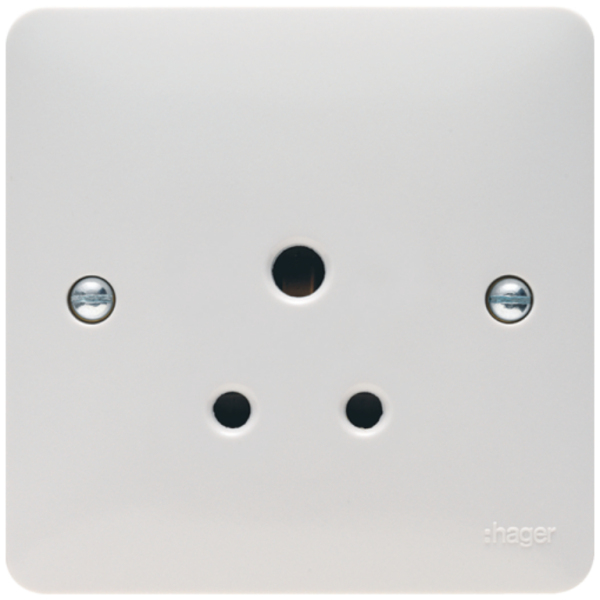 Socket, 1 Gang Unswitched Round Pin