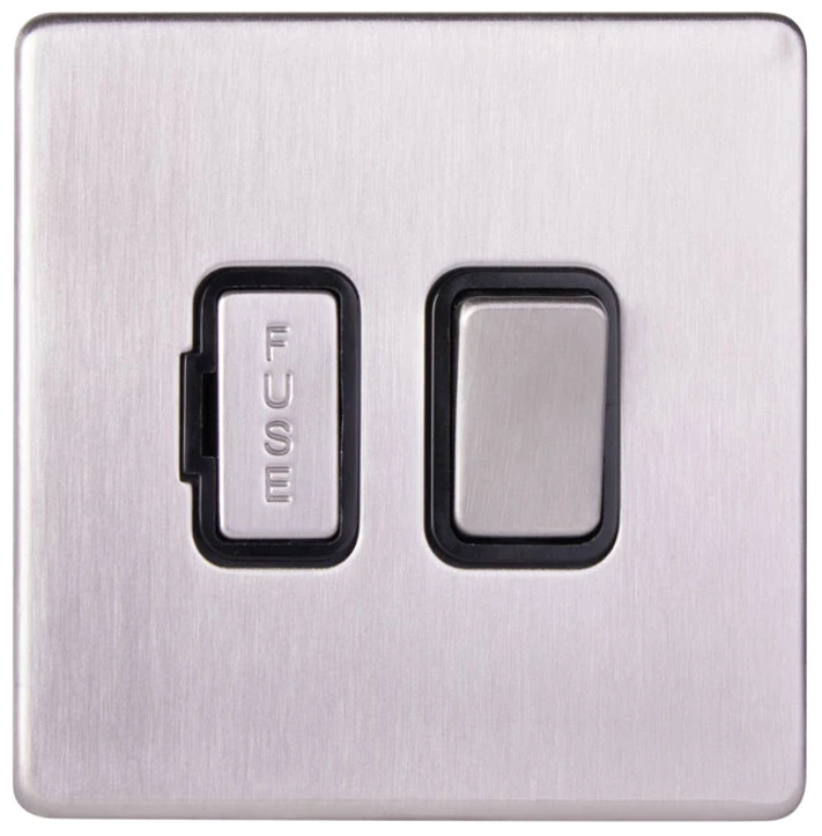 Connection Unit, DP Switched Fused, c/w Black Insert