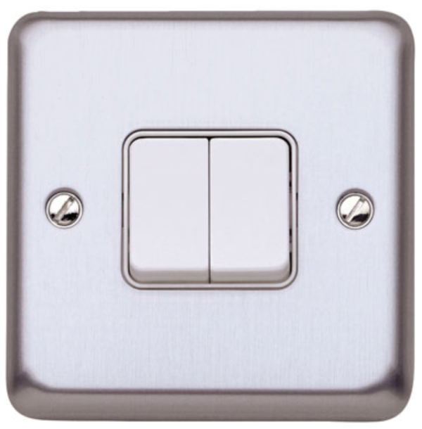 Plate Switch, 2 Gang 2 Way SP Flush