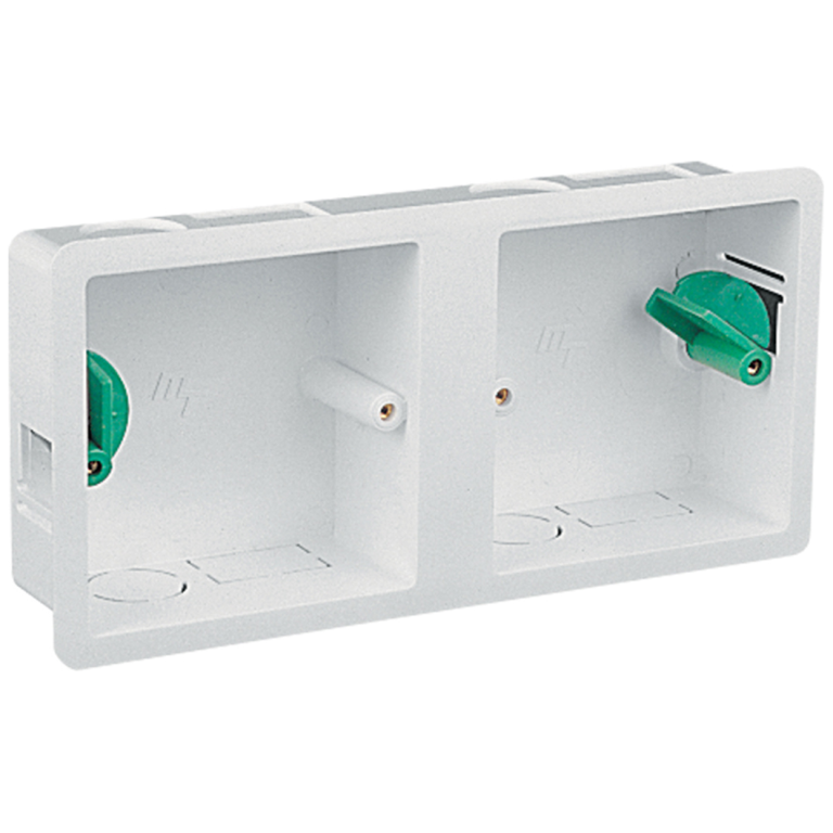 Box, 2 Gang Dual Dry Lining Flush, Adjustment 6-14mm