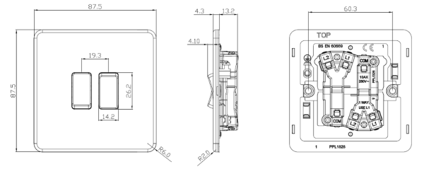 Switch, Screwless 2 Gang 2 Way - Image 2