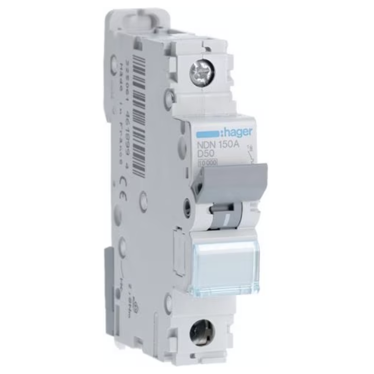 Hager NDN150A MCB SP Type D 50A 10kA