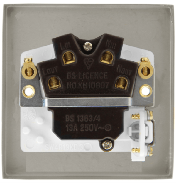 Connection Unit, Switched Flex Outlet, White Insert Victorian - Image 2