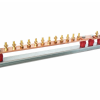 Earth Bar, 12 Way 1 Link c/w 4 Insulators, c/w Aluminium Baseplate