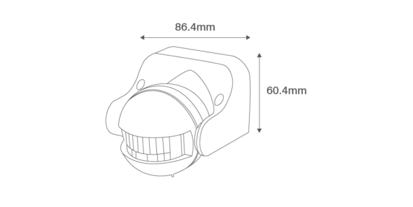 Ovia Tiltable 180Deg PIR Whi IP44 Wall Mounted - Image 2