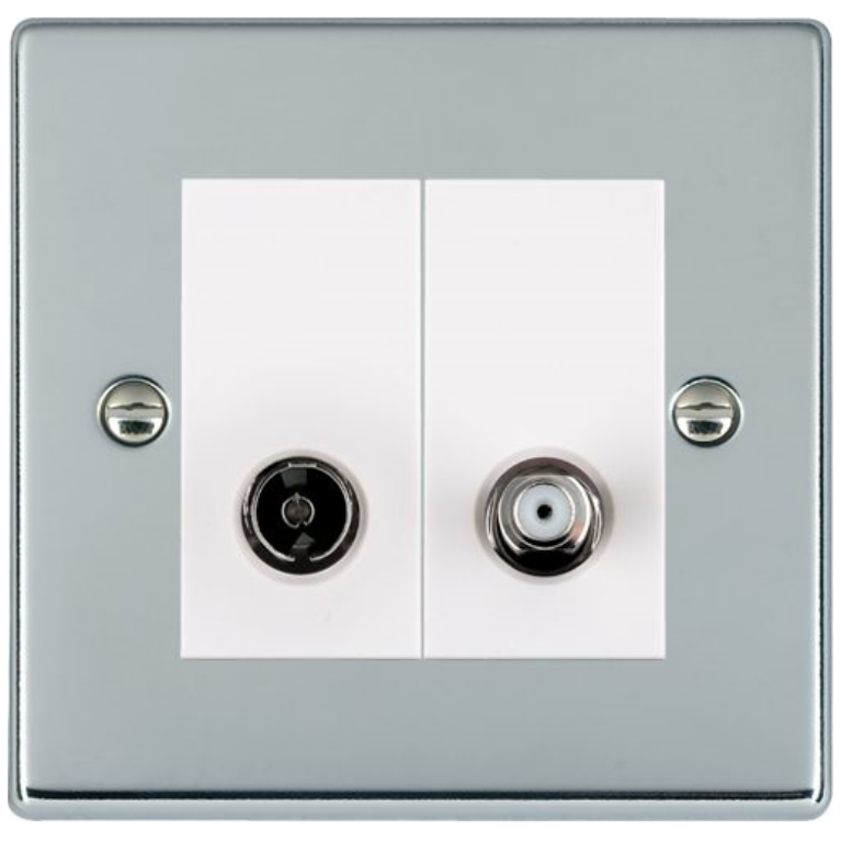 Socket, TV/Satellite Coaxial 1 Gang, White Insert