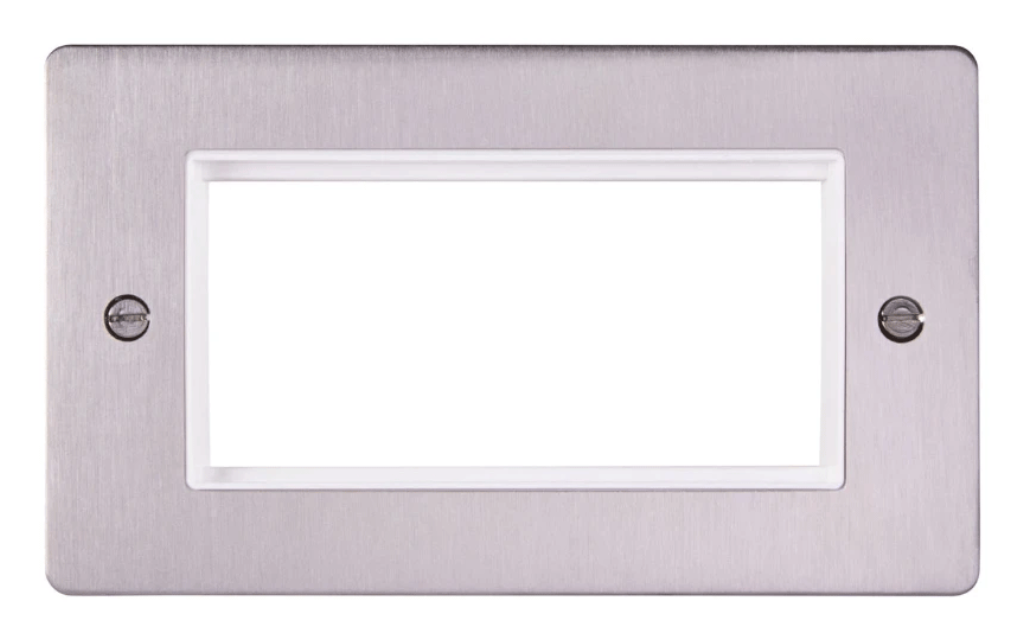 Data Plate, 2 Gang 4 Module, c/w White Insert