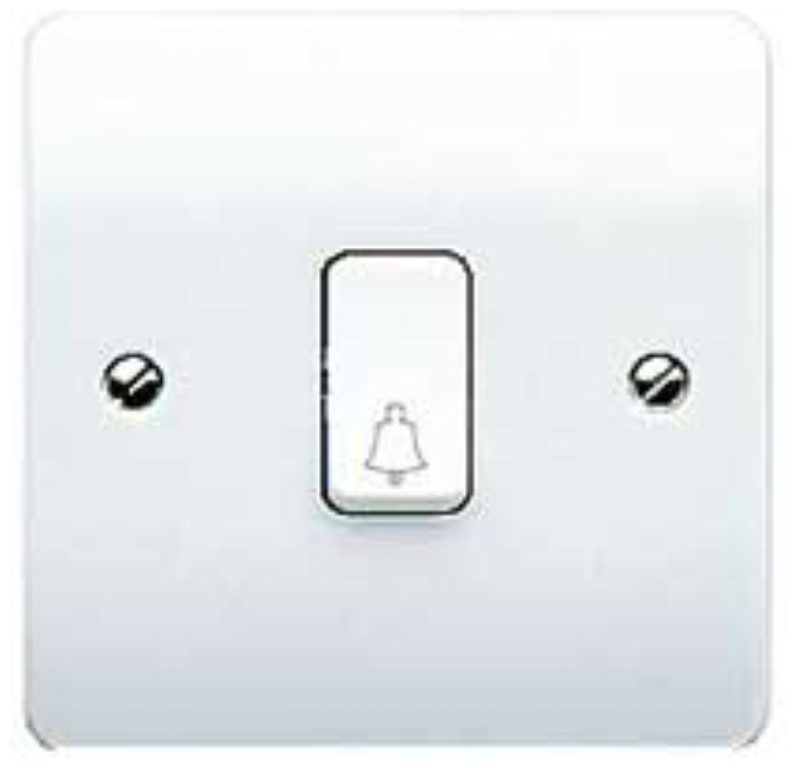 Plate Switch, 1 Gang SP Push Bell Symbol