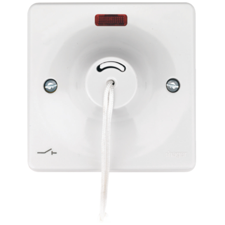 Ceiling Switch, DP Isolating c/w LED Indicator, for Showers up to 11.5kW