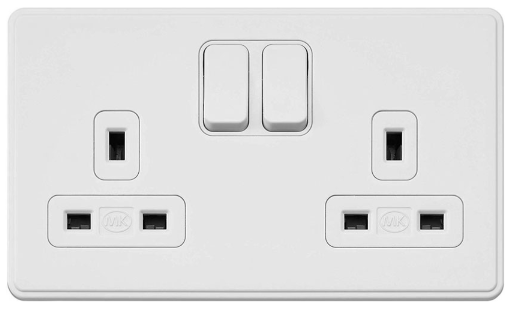 Socket, 2 Gang DP Dual Earth Switched