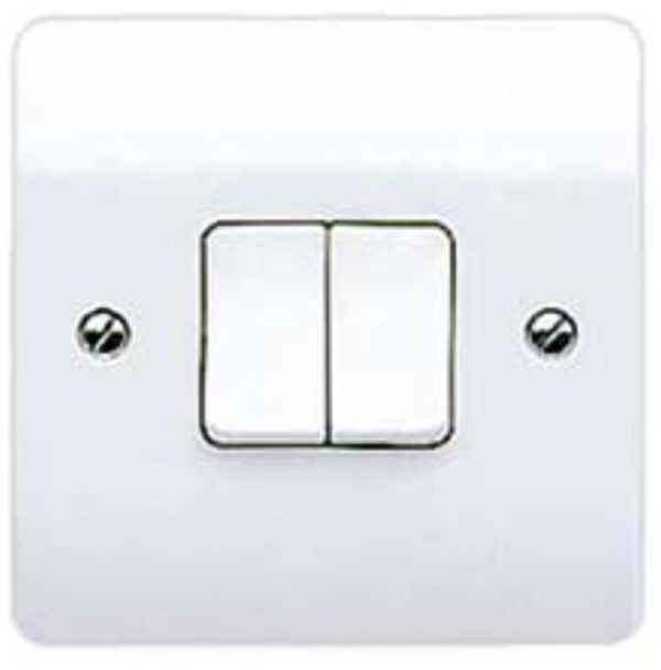 Plate Switch, 2 Gang 2 Way SP