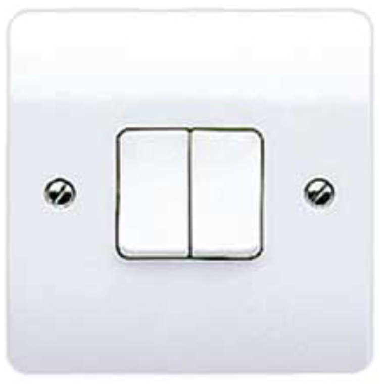Plate Switch, 2 Gang 2 Way SP