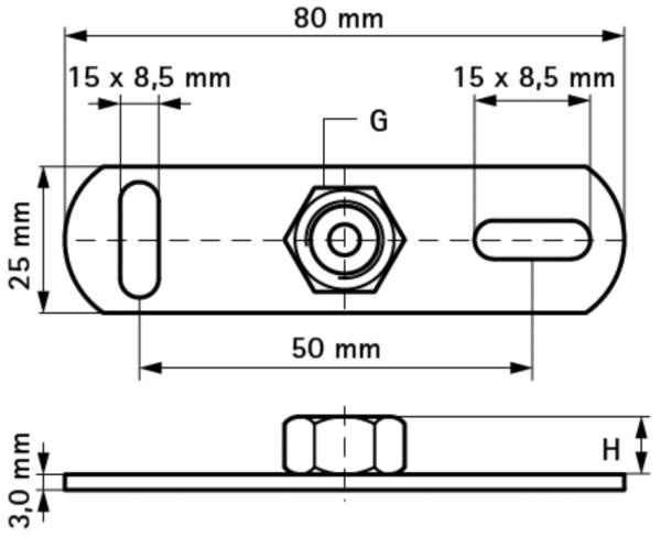 Backing Plate, Wall c/w Connecting Nut - Image 2