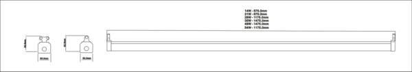 Luminaire, Batten Single HF T5 IP20 - Image 2