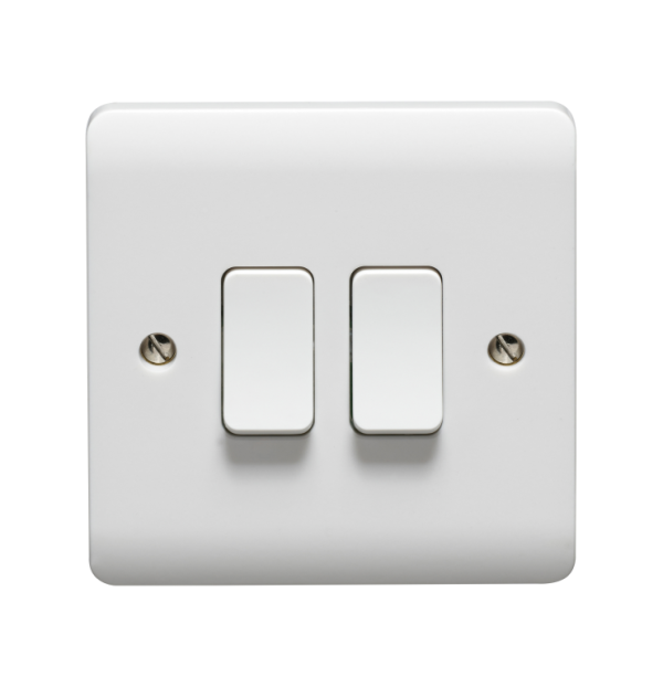 Plate Switch, 2 Gang 2 Way