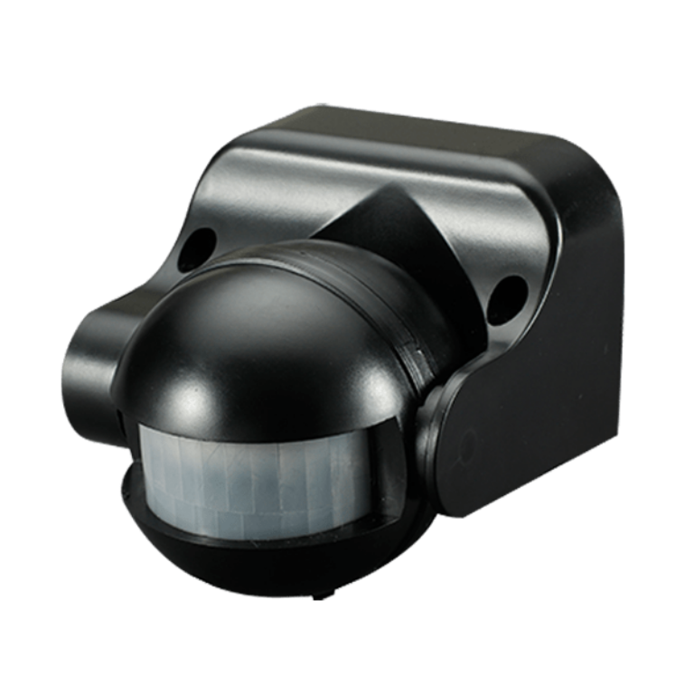 Ovia Tiltable 180Deg PIR Blk IP44 Wall Mounted
