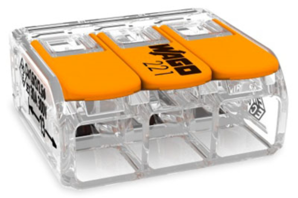WAGO 221-613 3-WAY SLIM-6MM (30) PER BOX