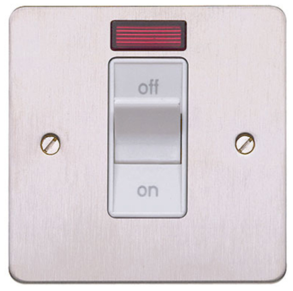 Switch, 1 Gang DP c/w Neon, White Inserts