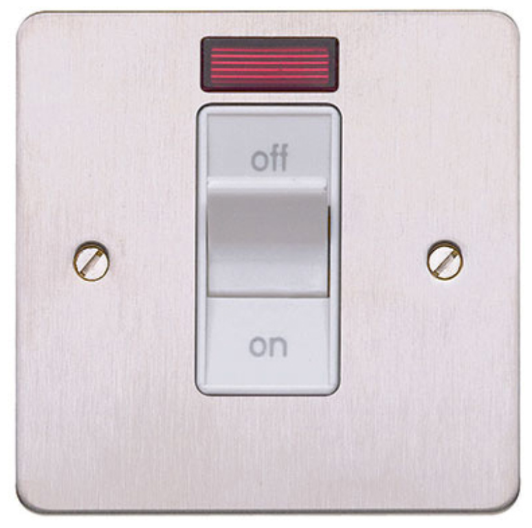 Switch, 1 Gang DP c/w Neon, White Inserts
