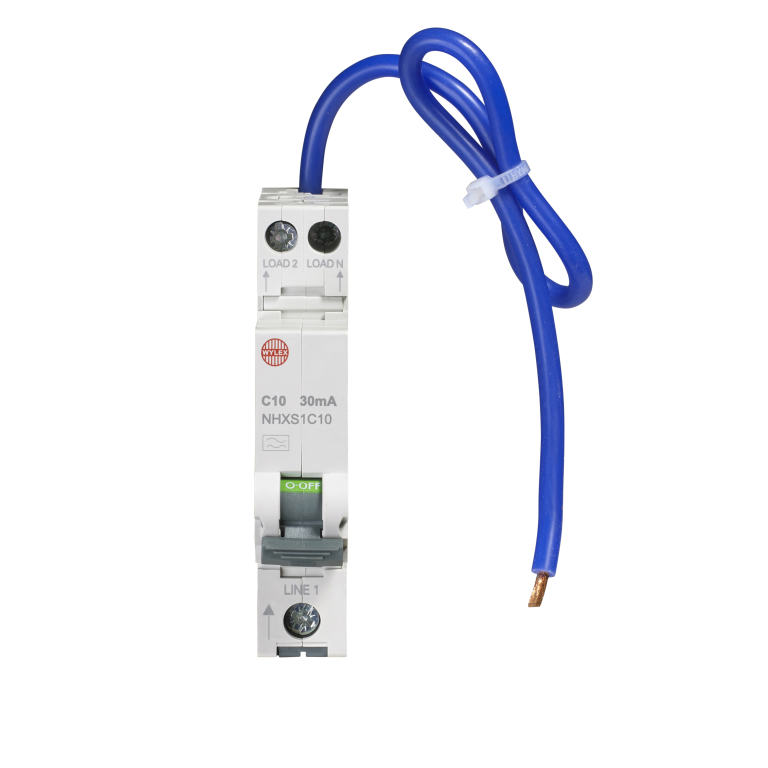 Wylex NHXS1C10 RCBO SP&N C 10A 30mA