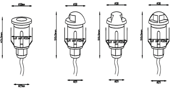 Knightsbridge Groundlight, Mini LED IP65 c/w 3 I/C Heads - Image 2