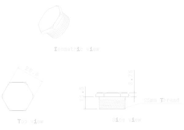 METPRO - HSP2G 25MM GALV HEX PLUG  R527 - Image 2