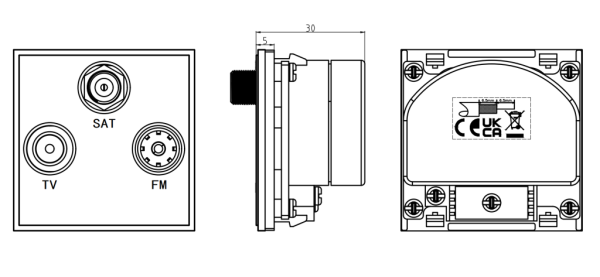 Outlet, Modular Triplexed TV/FM DAB/Sat TV - Image 2