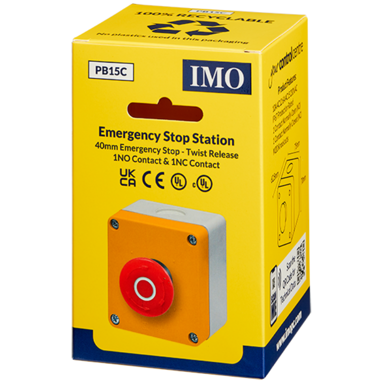 Pushbutton, Emergency Stop Complete 1NO+1NC, Complete IP65