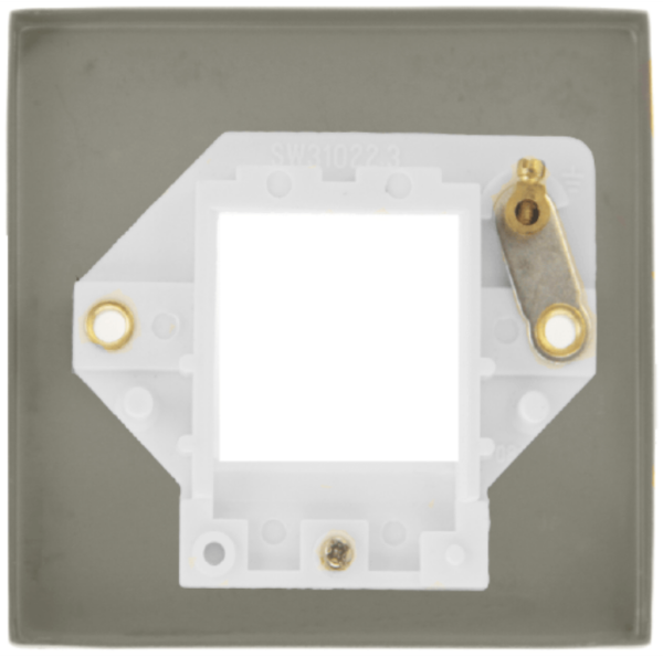 Frontplate, 1 Gang 2 Aperture, White Gasket Victorian - Image 2