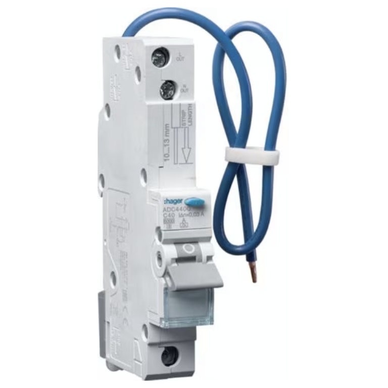 HAGER ADA140G RCBO SP A B 40A 30MA 6KA