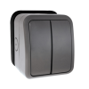 Switch, 2 Gang 2 Way Furnished Weatherproof, Outdoor Minigrid IP66
