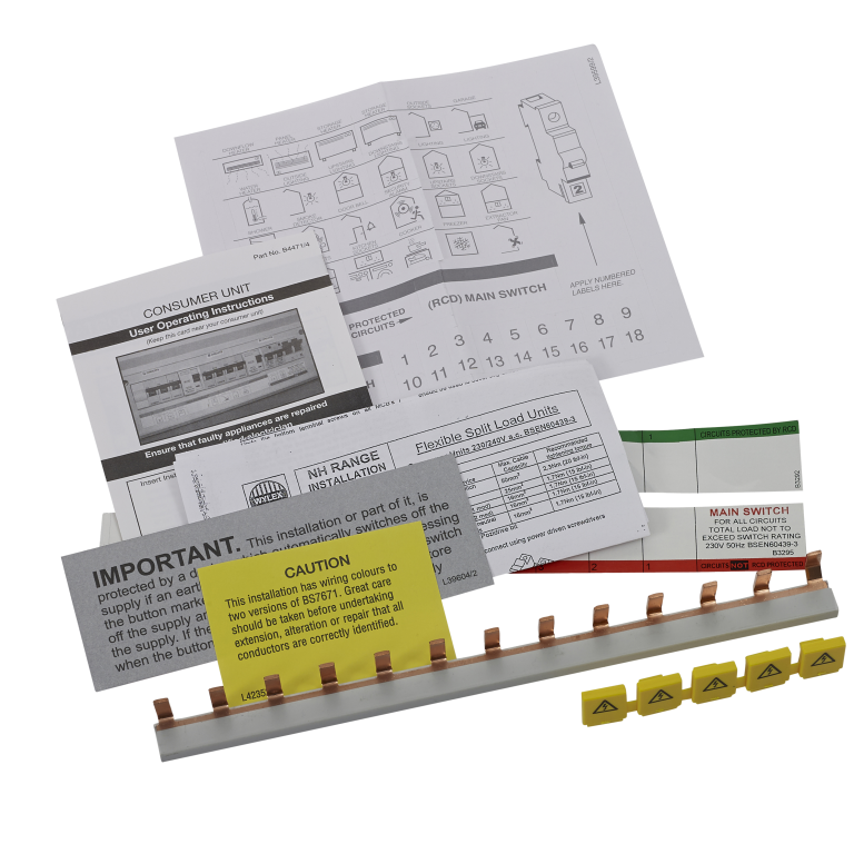 Busbar, Comb Kit 13 Pin c/w Labels, & 5 Protection Covers