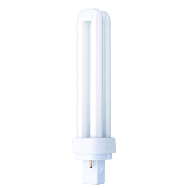 Lamp, Compact Fluorescent 2 Pin G24d-2, Double Turn Tube