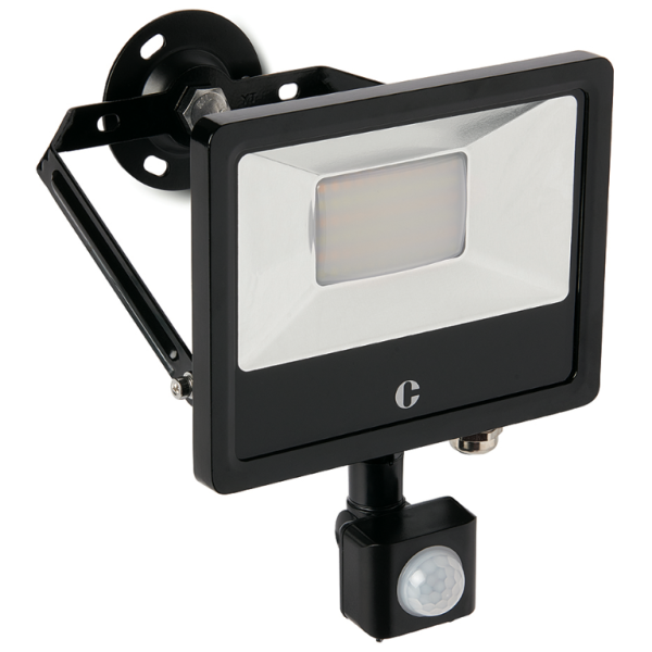 20W Floodlight, Colour Switchable PIR IP44, Tilt-Twist-Turn Bracket - Image 2