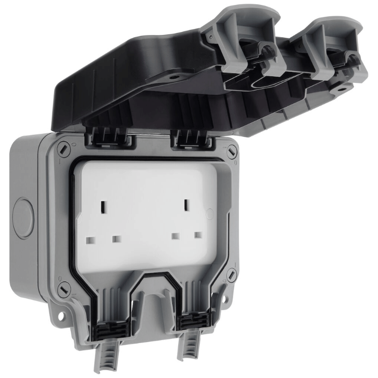 Socket, 2 Gang Unswitched IP66