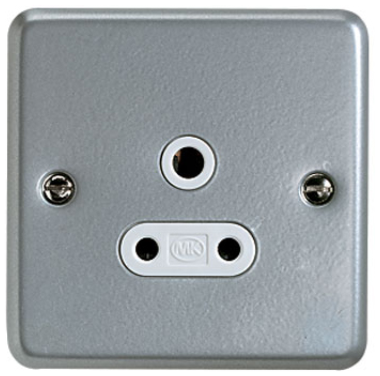 Socket, 1 Gang Unswitched 3 Pin Round