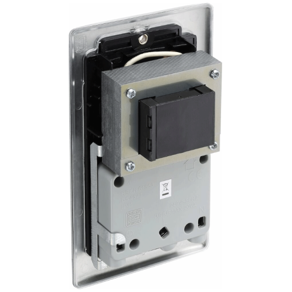 Shaver Socket, Dual Voltage c/w Black Surround - Image 2
