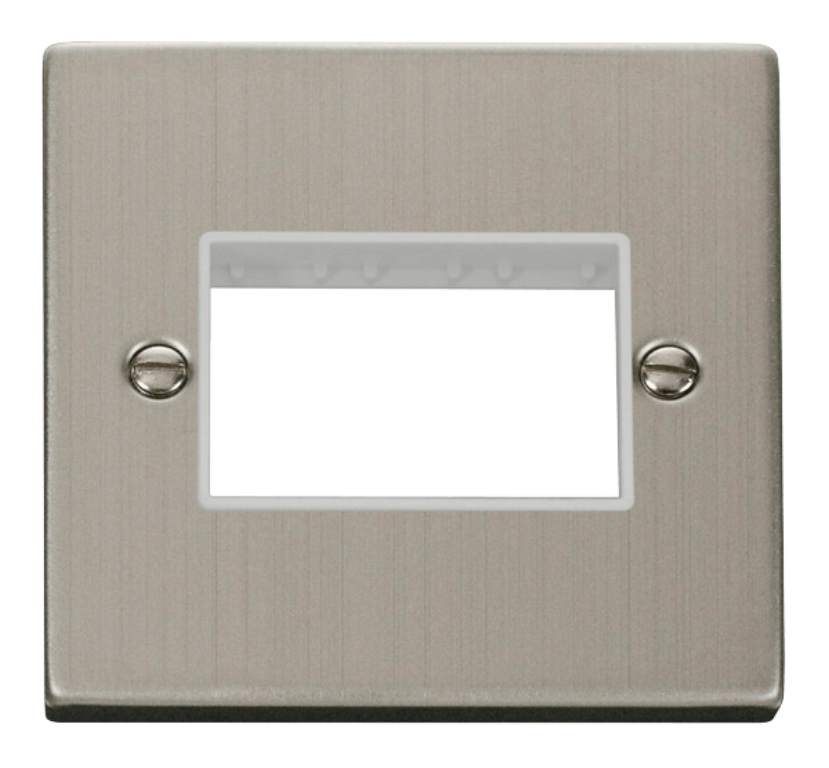 Frontplate, 1 Gang 3 Aperture, White Gasket Victorian
