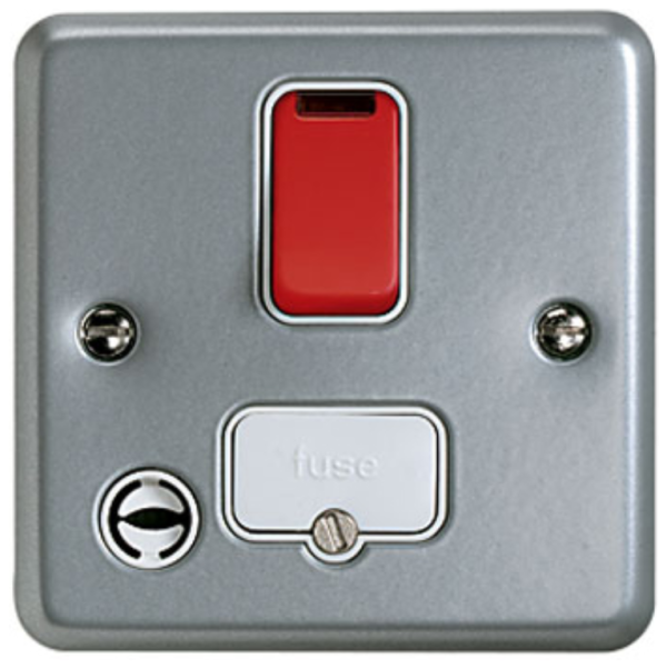 Connection Unit, DP Switched Fused with Neon, Flex Outlet & Red Rocker