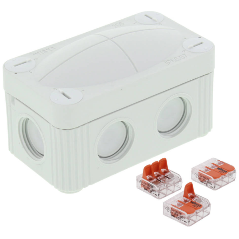Junction Box, COMBI 206/WW/3221/G, IP66/67 c/w 3x 3Way WAGO Connectors