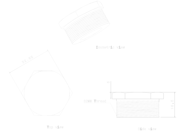 METPRO - HSP3G 32MM GALV HEX PLUG  R527 - Image 2