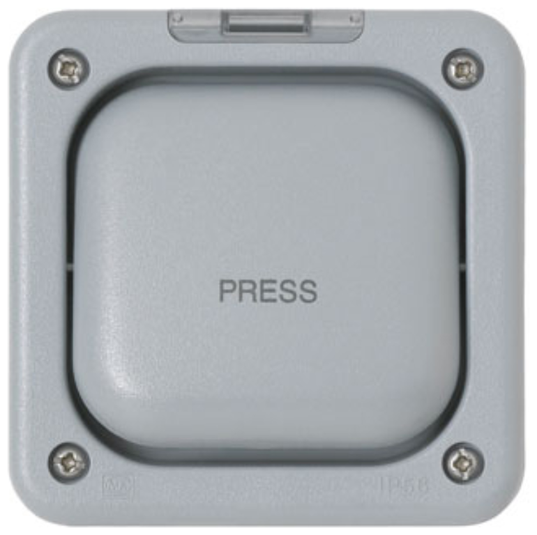 Switch, 1 Gang 1 Way DP Press IP66, Marked Press