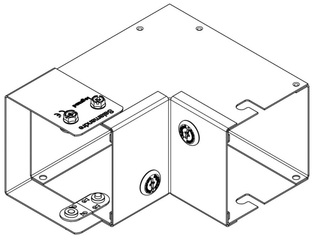 Bend, 90Deg 1 Compartment Inside Lid, Square IP4X