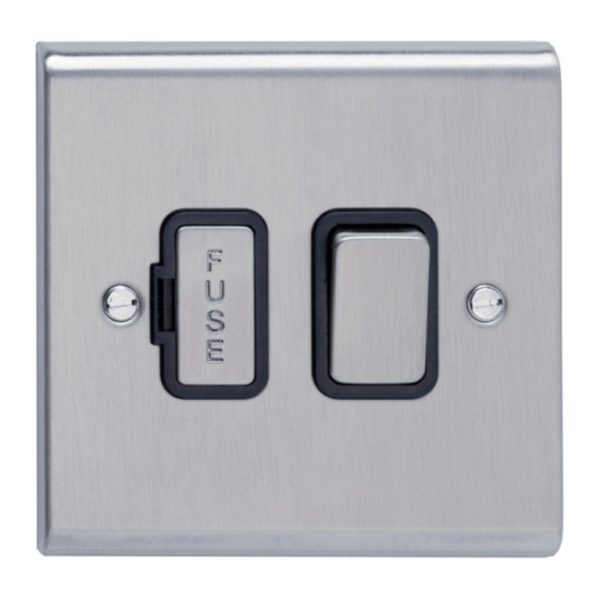 Connection Unit, DP Switched Fused, c/w Black Insert