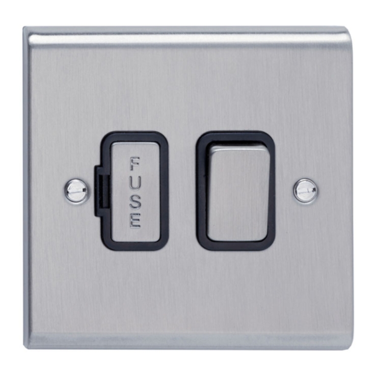 Connection Unit, DP Switched Fused, c/w Black Insert