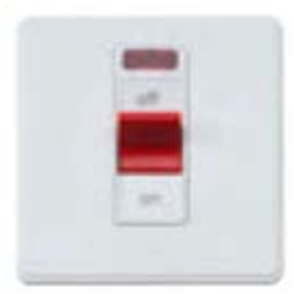 Frontplate, for 1 Gang 32A DP Switch & Neon