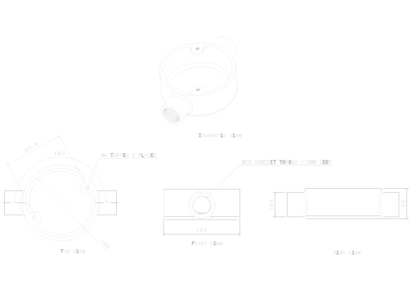 METPRO - MB2G 20MM GALV THROUGH BOX - Image 3